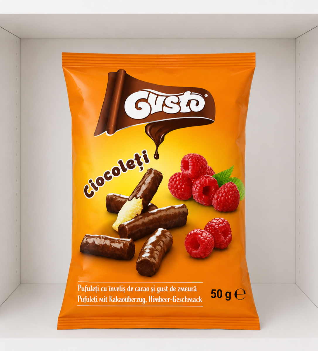 Gusto Chocolate Raspberry Puffs
