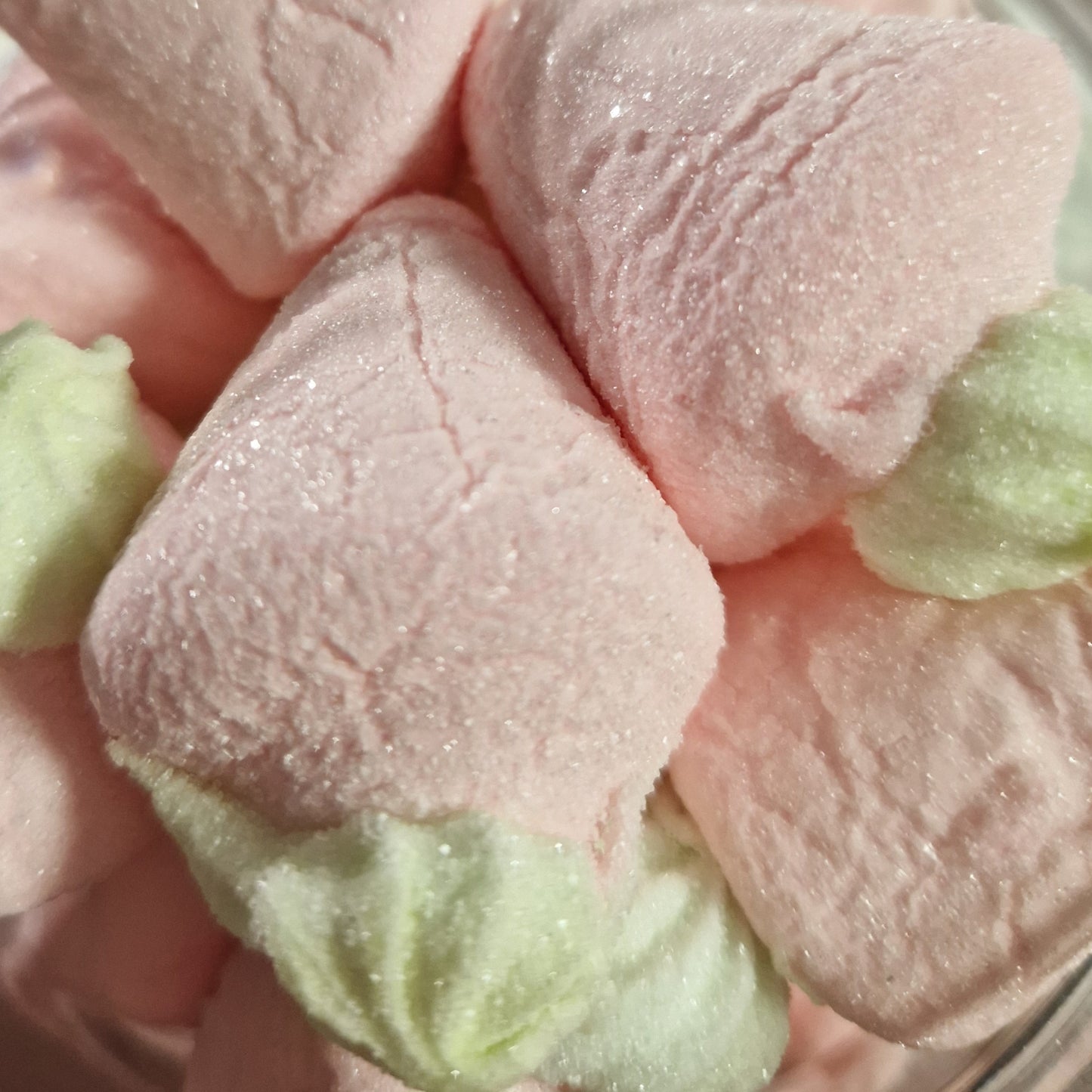 Jelly filled strawberry mallows