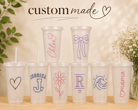 24oz Cold Cups personalized with permanent vinyl