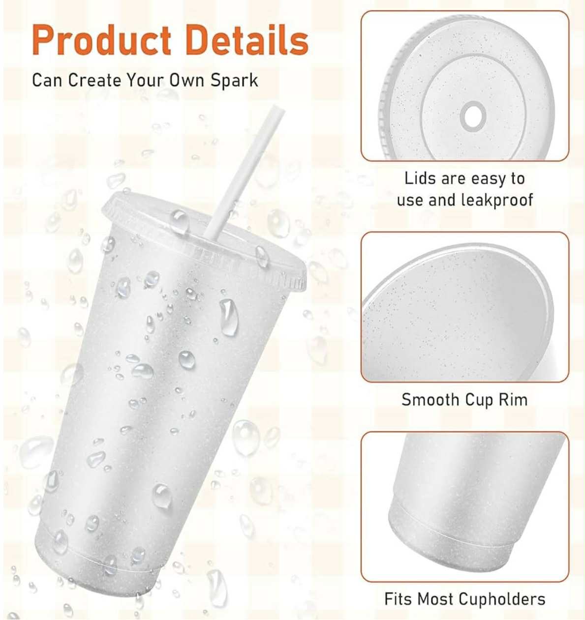 24oz Cold Cups personalized with permanent vinyl