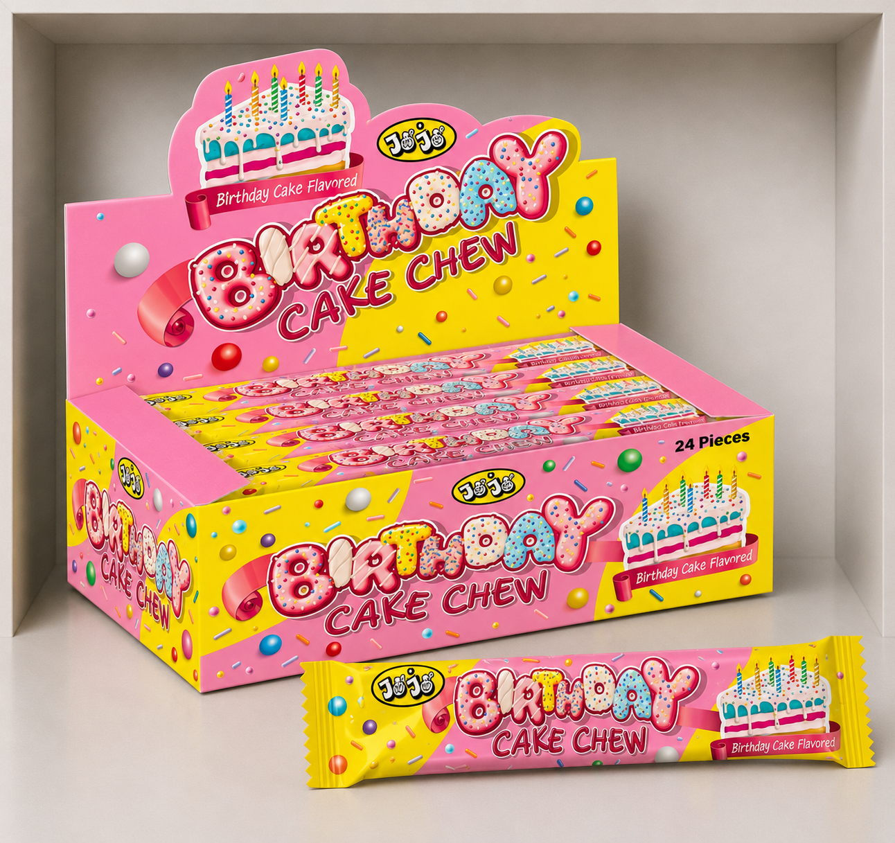 Birthday Cake Chew Bars