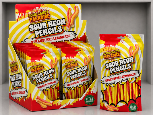 Strawberry Lemonade Sour Neon Pencils