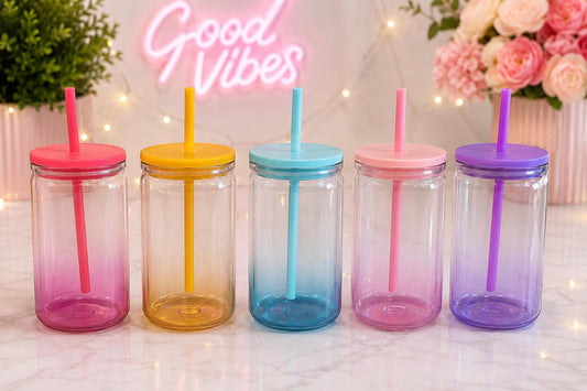 Ombre Can Style Cups - With Decal Wrap