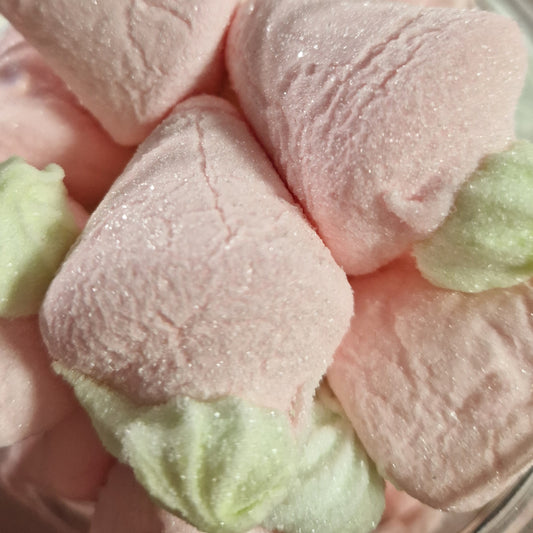 Jelly filled strawberry mallows