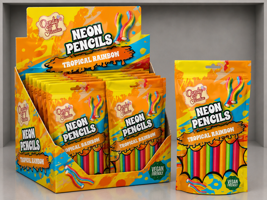 Tropical Rainbow Neon Pencils